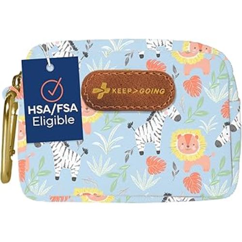 KeepGoing Small Travel First Aid Kit Kids – 60 Pc. Mini First Aid Kit for Purse, Diaper Bag, & Backpack with Latex-Free Bandages – 4 Oz., & 4.5 x 3.5 x 2 in, TSA-Approved