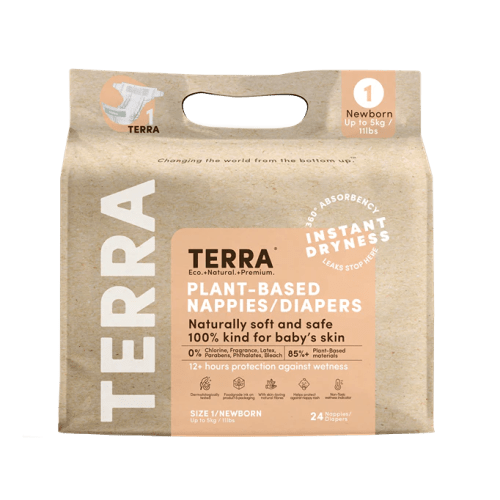 Terra Diapers Size 1 Newborn - 192 Diapers