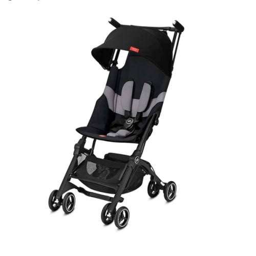 gb Pockit+ All-Terrain, Ultra Compact Lightweight Travel Stroller with Canopy and Reclining Seat in Velvet Black