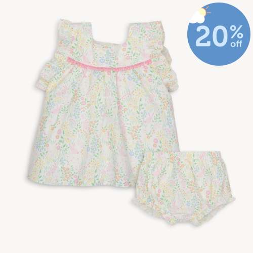 hoppy garden cotton poplin magnetic little baby sleeveless dress + dia – Magnetic Me
