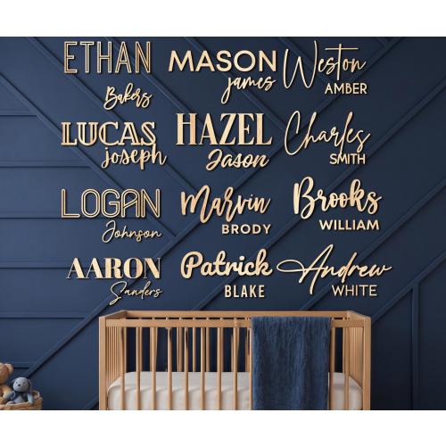 Custom Wood Nursery Name Sign: Personalized Wooden Decor, Nursery Sign, Wooden Name Sign, Wood Sign,  Nursery Decor, Wooden Wall Art