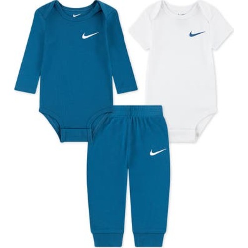 Solid 3-Piece Bodysuits & Joggers Set, 24M
