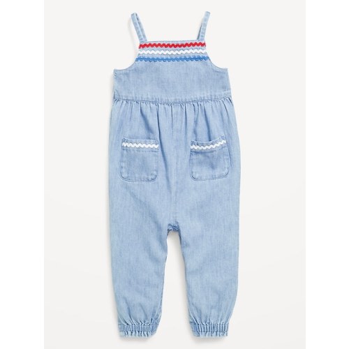 Printed Sleeveless Pocket Jumpsuit for Baby