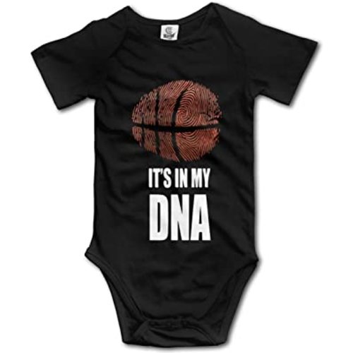 Basketball It's in My DNA Baby Climbing Short Sleeve Onesie 6-12 Month Black