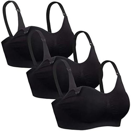 iloveSIA Nursing Bras for Breastfeeding–Seamless Ultra Comfort Soft Support Bralette for Pregnancy Maternity Sleep 3 of Pack