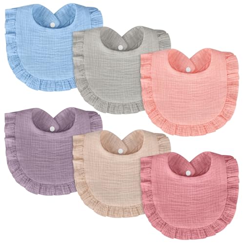 Accmor Muslin Baby Drool Bibs 6 Pack Baby Bandana Drool Bibs Soft Cotton Baby Bandana Bibs for Teething Drooling