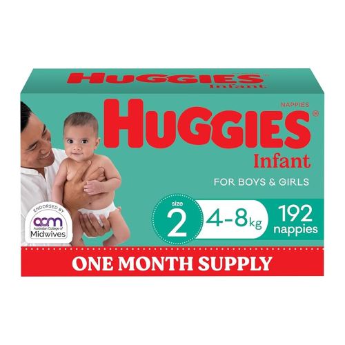 Huggies Infant Nappies Size 2 (4-8kg) 192 Count - One Month Supply (Packaging May Vary) : Amazon.com.au: Baby
