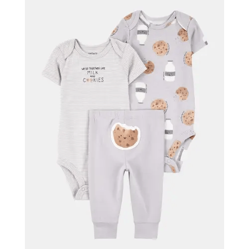 Baby 3-Piece Milk & Cookies Little Character Set® - Grey | Carter's