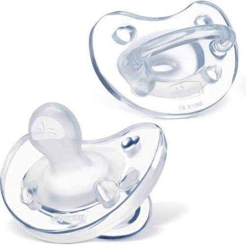 Chicco PhysioForma Soft Silicone Pacifier - 0-6m/2pc, Color: Clear