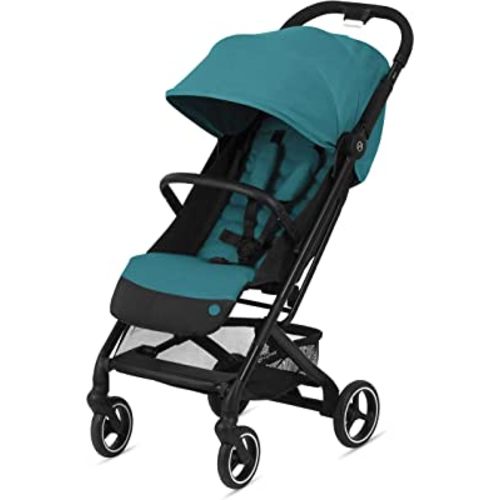 CYBEX Beezy Stroller, Lightweight Baby Stroller, Compact Fold, Compatible with All CYBEX Infant Seats, Stands for Storage, Easy to Carry, Multiple Recline Positions, Travel Stroller, River Blue
