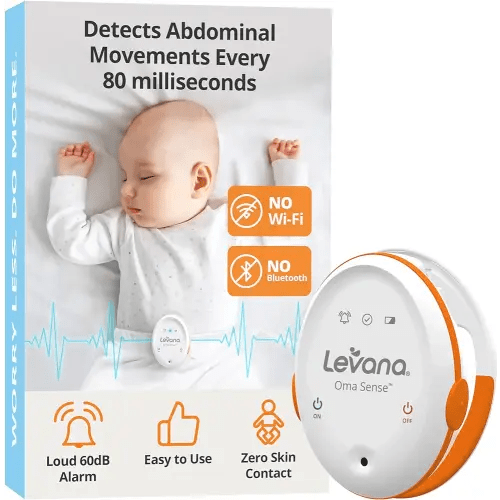 Levana Oma Sense Portable Baby Breathing Movement Monitor with Vibrations and Audible Alerts Designed to Stimulate Baby and Alert Parents