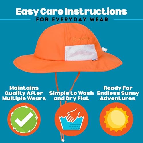 SwimZip Wide Brim Sun Hat | UPF 50+ Protection for Baby, Toddler, and Kids