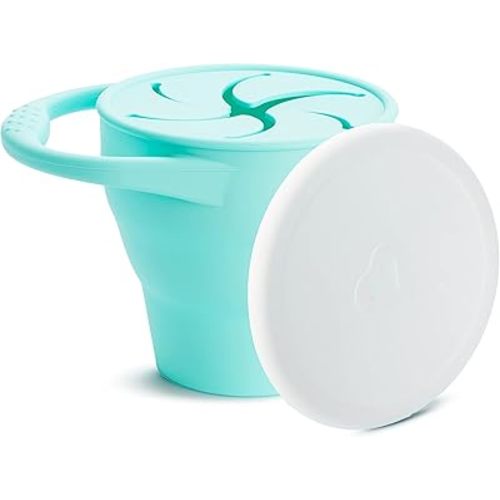 Munchkin C’est Silicone! Snack Catcher Toddler Snack Cup with Lid, Mint