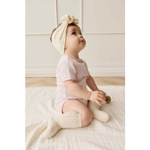 Organic Cotton Modal Darcy Rib Tee Bodysuit - Cassia