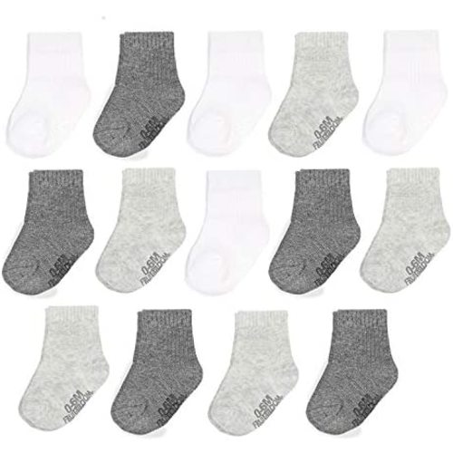 Fruit of the Loom Baby 14-Pack Grow & Fit Flex Zones Cotton Stretch Socks - Unisex, Girls, Boys