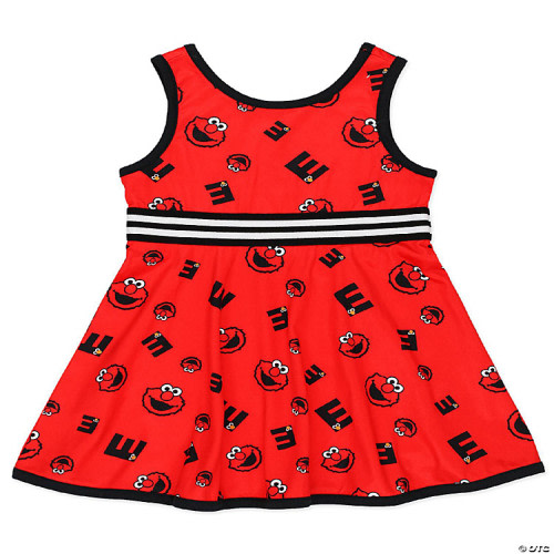 Isaac Mizrahi Loves Sesame Street Elmo Baby Toddler Fit and Flare Soft Dress (2T, Toddler Red)