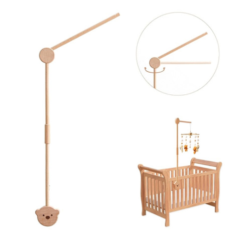 Wooden Crib Mobile Arm | Crib Mobile Holder | Nursery Mobile Hanger Cartoon Bear | Rotatable Height Adjustable Hanging Fits Wide or Thick Railings Baby Shower Gift Nursery Decoration