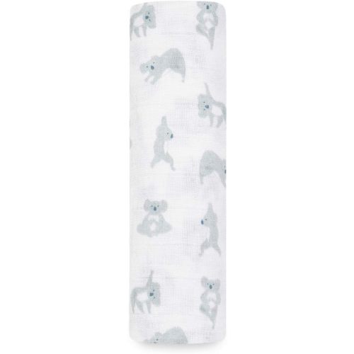 aden + anais Swaddle Blanket, Boutique Muslin Blankets for Girls & Boys, Baby Receiving Swaddles, Ideal Newborn & Infant Swaddling Set, Perfect Shower Gifts, Single, Now + Zen-Koalas