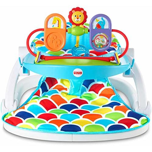 Fisher-Price Portable Baby Chair, Deluxe Sit-Me-Up Floor Seat with Removable Toys and Snack Tray, Happy Hills
