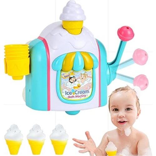 Bath Bubble Machine,Bath Toys for Toddlers,Ice Creams Maker Bubble Machine Bath Toys Bubble Pretend Cake Play Set Water Bathtub Toys,Toy for 3 4 5 6 7 8 Years Old Boys Girls Christmas Birthday Gifts
