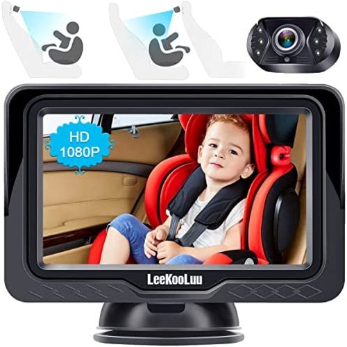 Baby Car Camera HD 1080P Monitor Car Mirror Baby Rear Facing Seat Full View Infant Crystal Night Vision LeeKooLuu LK12