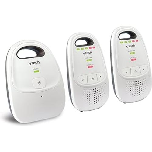 VTech DM112-2 Upgraded Audio Baby Monitor. 2 Parent Units with Rechargeable Battery, Best-in-Class Long Range, Digital Wireless Transmission, Crystal-Clear Sound, Plug & Play, Sound Indicator & Alerts