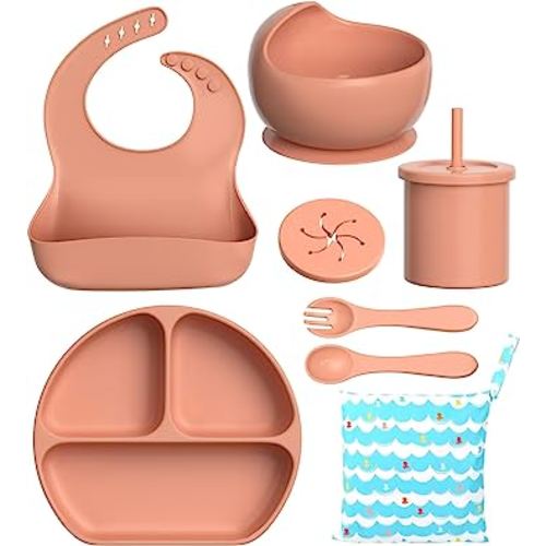 12Pcs Silicone Baby Feeding Set, Baby Led Weaning Supplies-BPA