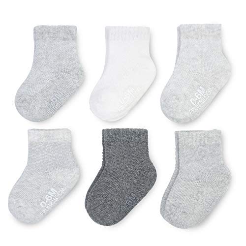 Fruit of the Loom Baby 6-Pack All Weather Crew-Length Socks, Mesh & Thermal Stretch - Unisex, Girls, Boys