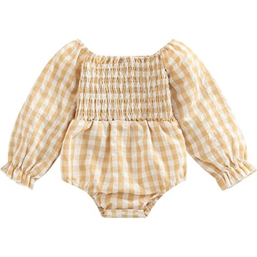 Baby Girl Smocked Bubble Romper Newborn Onesie Ruffle Jumpsuit Summer Clothes Boho Outfit Vintage Dress