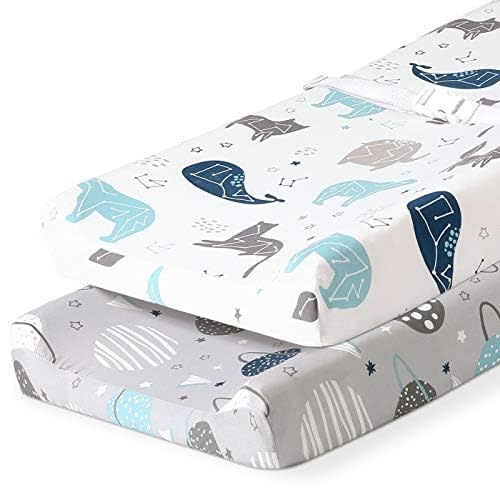 BROLEX Changing Pad Covers for Baby: Boy Girls Ultra Stretchy Soft 2 Pack Space Planet