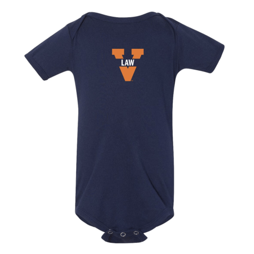 UVA Law Onesie (note: all colors neutral for the gender reveal)