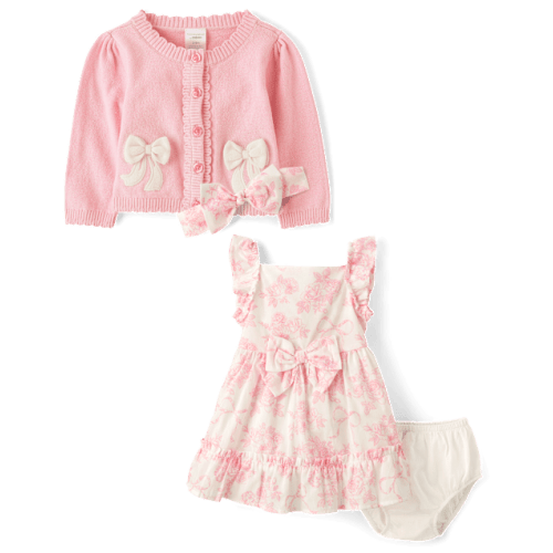Baby Girls Floral Bow Dress 3-Piece Outfit Set - Homegrown by Gymboree - Multi