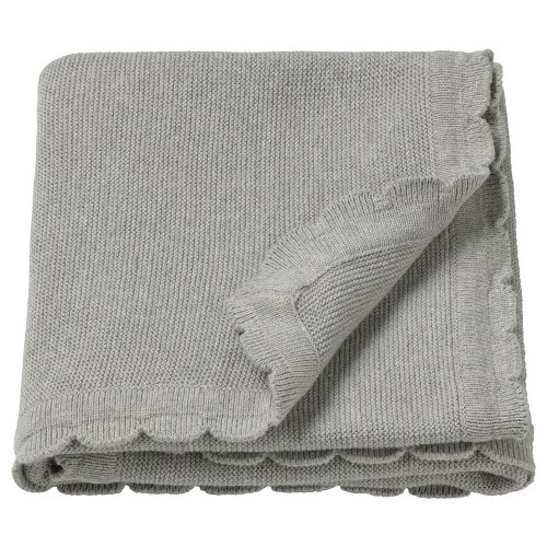 LEN Baby blanket - knitted/gray 28x35 "