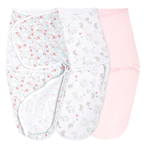 aden + anais fairy tale flowers essentials easy baby swaddle wrap 3 pack