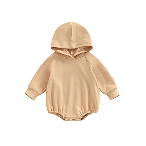Thorn Tree Newborn Baby Boys Hooded Sweatshirt Long Sleeve Solid Romper Infant Baby Fall Winter Spring Outfits