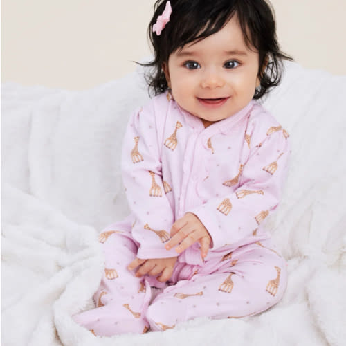 Sophie la girafe Pink Print Footie - 6-9 months