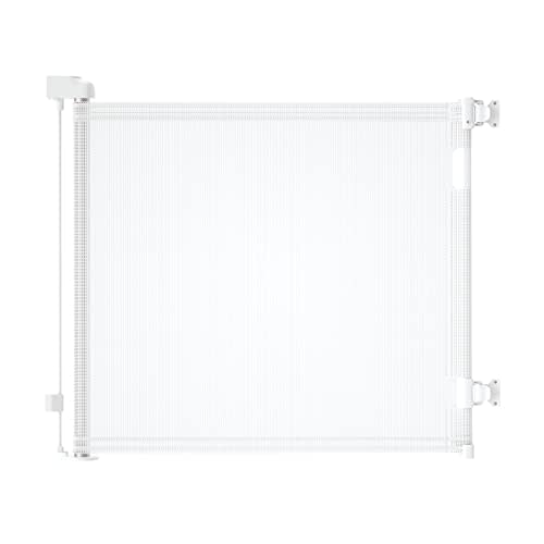 DEAR LOV Retractable Baby Gate, Mesh Baby Gate or Mesh Dog Gate, 33" Tall, Extends up to 55" Wide, Child Safety Gate for Doorways, Stairs, Hallways, Indoor/Outdoor (33"x55",White)