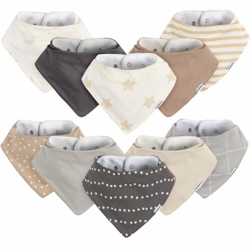 10-Pack Baby Neutral Stars & Moons Jersey Bandana Bibs – Gerber Childrenswear
