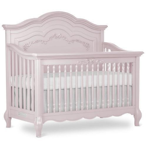 Evolur Aurora 5-in-1 Convertible Crib Dusty Rose Solid Poplar Wood With Fine Veneers Toddler Bed