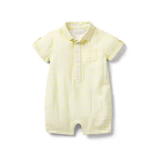 Baby Buttermilk Gingham Baby Gingham Romper by Janie and Jack