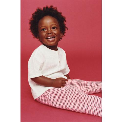 GINGHAM BAGGY PANTS - Red / White | ZARA United States