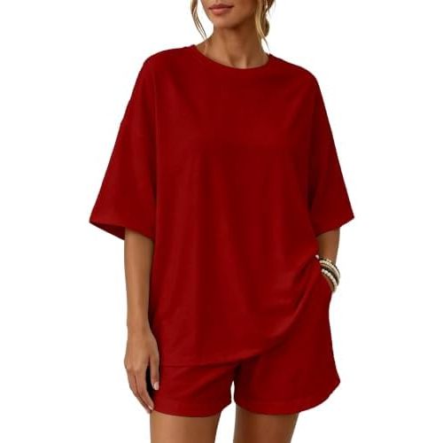 YIOIOIO Womens 2 Piece Summer Matching Outfit Lounge Set with Pockets