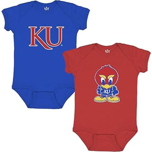 Little King NCAA Bodysuit 2 Pack Short Sleeve-100% Cotton-Infant Sizes 0-3M 6M 12M 18M