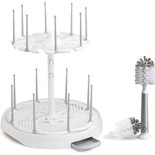 Munchkin® High Capacity Drying Rack and Shine™ Stainless Steel Bottle Brush
