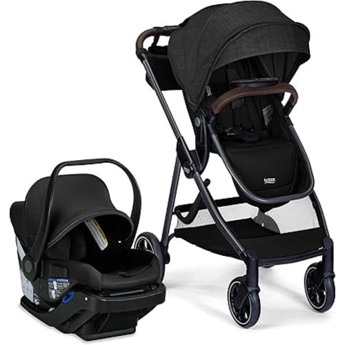 Britax Phases Travel System with Arbor Infant Car Seat, StayTight Base, & Parent Organizer; Car Seat and Stroller Combo with DuoConnect; 6-in-1 Stroller Includes Pramette Mode Raven Black