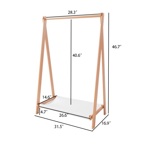 Foldable Kids Clothing Rack, Beechwood Baby Clothes Rack, Garment Rack