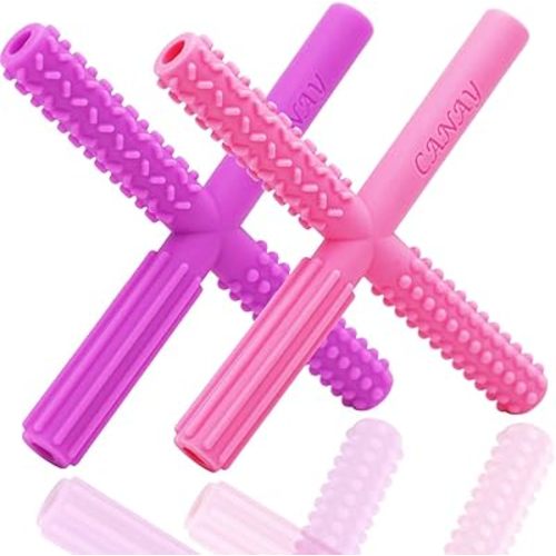 X Hollow Chew Tubes Sensory Chew Toys for Autistic Children(2 Pack), Alt. to Chew Necklaces for Sensory Kids, Teething, Oral Motor Stimulation, ADHD, SPD - Teether Toys