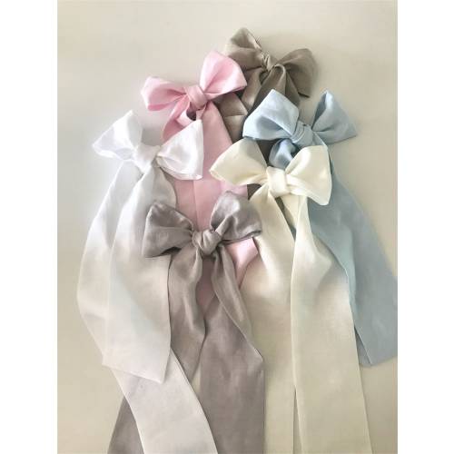 Linen crib bows, Nursery decor,  Linen crib sashes, Crib bedding decor, Curtain tie back
