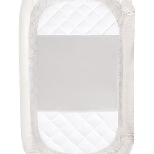 PROMEED 100% Mulberry Silk Bassinet Sleeve for Baby Bald Spots, Preminium 23 Momme Silk Bassinet Half Sheet for Baby Hair Loss(Light Grey)