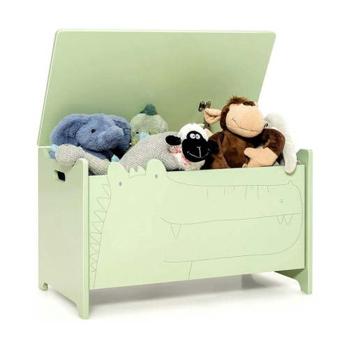 Yardi Yard Wooden Kids Toy Box with Safety Hinge-Green, Toy Storage for Kids, Boys, Girls, Nursery